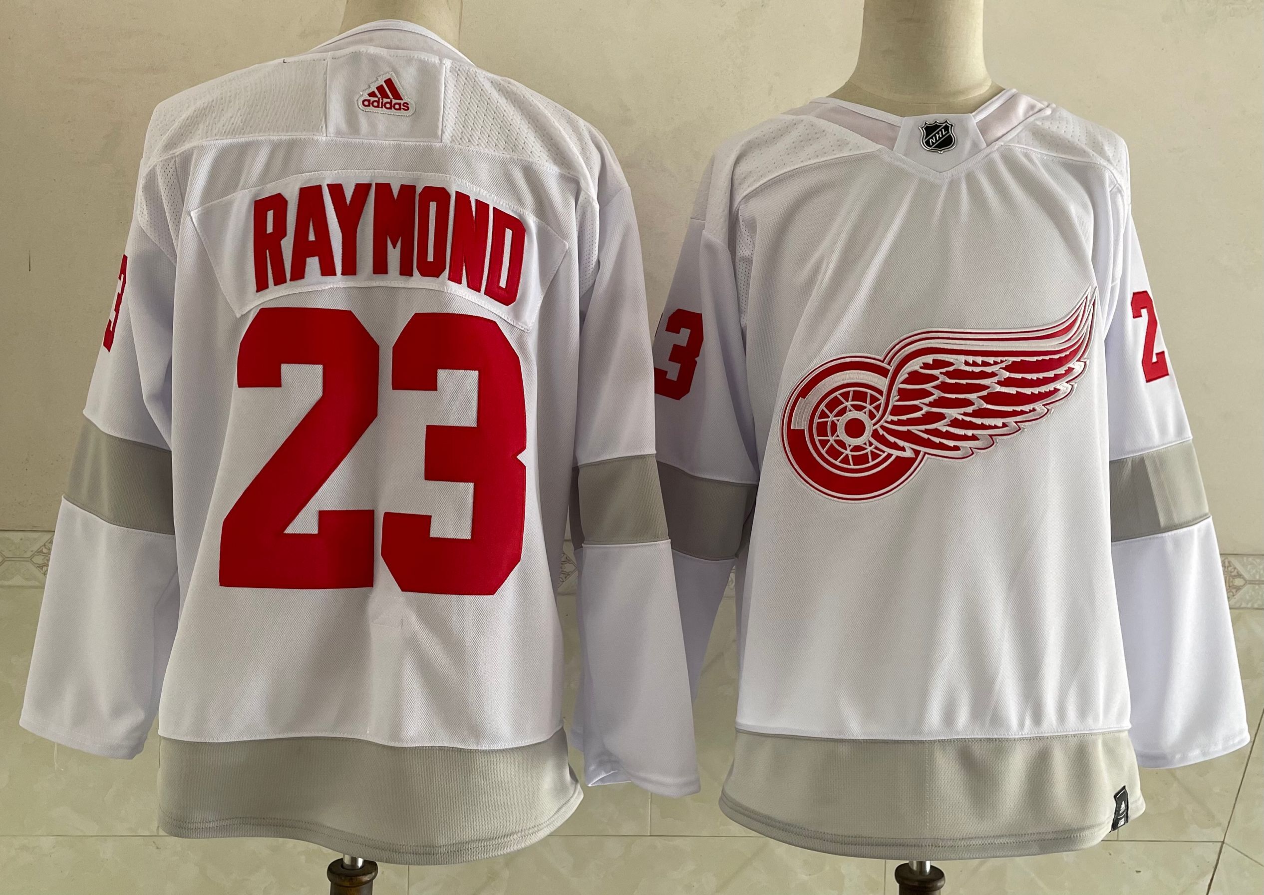 Men's Detroit Red Wings Lucas Raymond #23 White Breakaway Jersey Men's Detroit Red Wings Lucas Raymond #23 White Breakaway Jersey